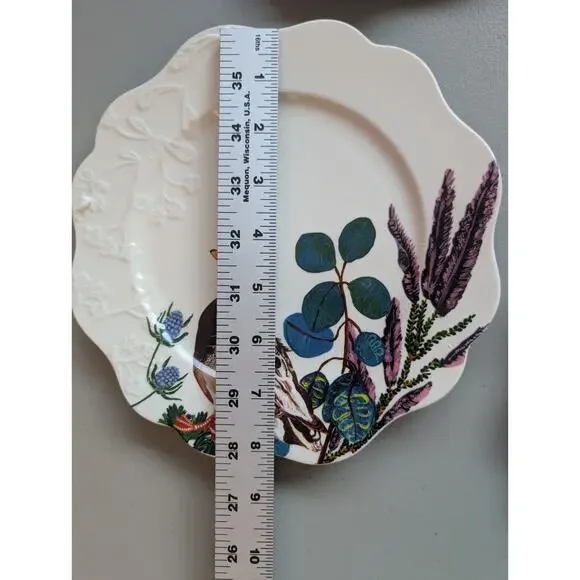 NEW Set of 4 Anthropologie Nathalie Lete Marais Stoneware Dessert Plates